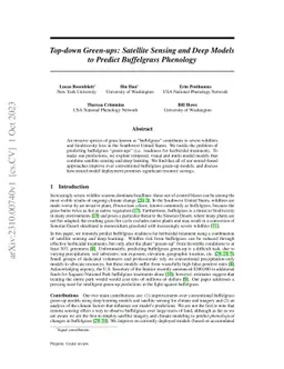 Top-down Green-ups: Satellite Sensing and Deep Models to Predict
  Buffelgrass Phenology