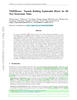 TIGERScore: Towards Building Explainable Metric for All Text Generation
  Tasks