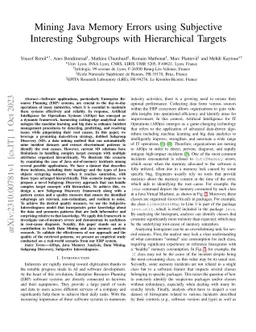 Mining Java Memory Errors using Subjective Interesting Subgroups with
  Hierarchical Targets