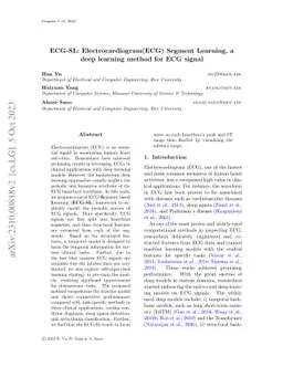ECG-SL: Electrocardiogram(ECG) Segment Learning, a deep learning method
  for ECG signal