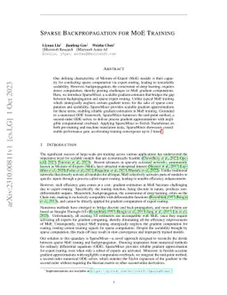 Sparse Backpropagation for MoE Training