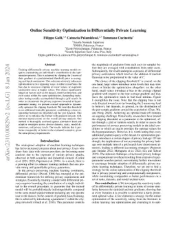 Online Sensitivity Optimization in Differentially Private Learning