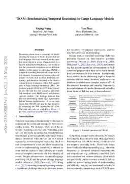 TRAM: Benchmarking Temporal Reasoning for Large Language Models