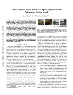 Visual Temporal Fusion Based Free Space Segmentation for Autonomous
  Surface Vessels