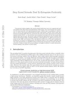 Deep Neural Networks Tend To Extrapolate Predictably