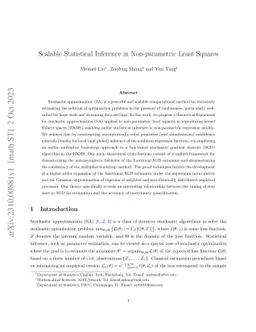 Scalable Statistical Inference in Non-parametric Least Squares