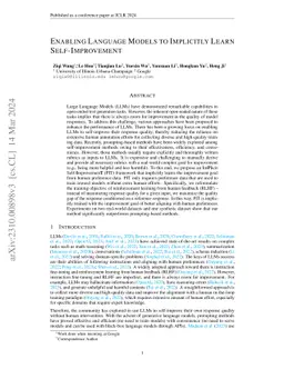 Enabling Language Models to Implicitly Learn Self-Improvement