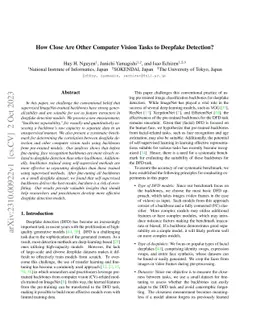How Close are Other Computer Vision Tasks to Deepfake Detection?