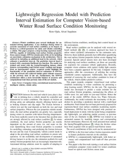 Lightweight Regression Model with Prediction Interval Estimation for
  Computer Vision-based Winter Road Surface Condition Monitoring