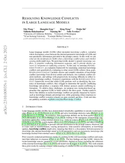 Resolving Knowledge Conflicts in Large Language Models
