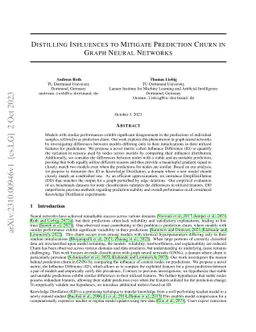 Distilling Influences to Mitigate Prediction Churn in Graph Neural
  Networks