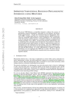 Improved Variational Bayesian Phylogenetic Inference using Mixtures