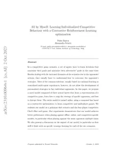 All by Myself: Learning Individualized Competitive Behaviour with a
  Contrastive Reinforcement Learning optimization