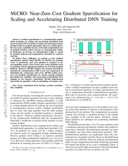 MiCRO: Near-Zero Cost Gradient Sparsification for Scaling and
  Accelerating Distributed DNN Training