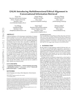 EALM: Introducing Multidimensional Ethical Alignment in Conversational
  Information Retrieval