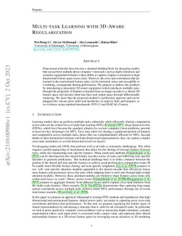 Multi-task Learning with 3D-Aware Regularization