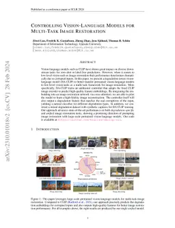 Controlling Vision-Language Models for Multi-Task Image Restoration