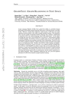 GraphText: Graph Reasoning in Text Space