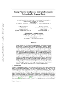 Energy-Guided Continuous Entropic Barycenter Estimation for General Costs