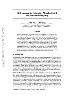 R-divergence for Estimating Model-oriented Distribution Discrepancy