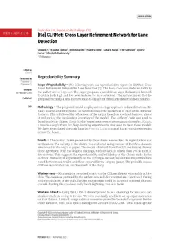 [Re] CLRNet: Cross Layer Refinement Network for Lane Detection