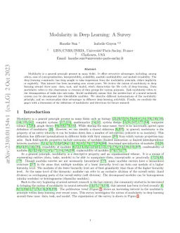 Modularity in Deep Learning: A Survey