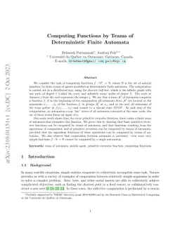 Computing Functions by Teams of Deterministic Finite Automata