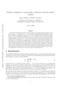 Fitting an ellipsoid to random points: predictions using the replica
  method