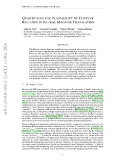 Quantifying the Plausibility of Context Reliance in Neural Machine
  Translation