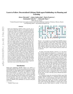 Learn to Follow: Decentralized Lifelong Multi-agent Pathfinding via
  Planning and Learning