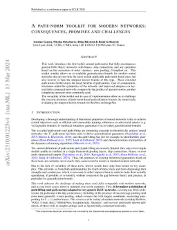 A path-norm toolkit for modern networks: consequences, promises and
  challenges