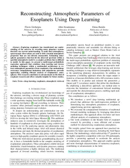 Reconstructing Atmospheric Parameters of Exoplanets Using Deep Learning