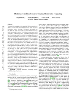 Modality-aware Transformer for Financial Time series Forecasting