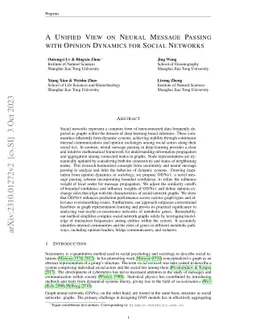A Unified View on Neural Message Passing with Opinion Dynamics for
  Social Networks
