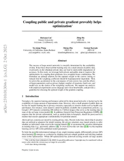 Coupling public and private gradient provably helps optimization