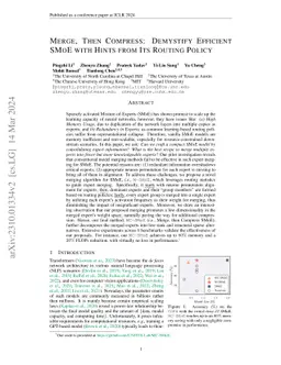 Merge, Then Compress: Demystify Efficient SMoE with Hints from Its
  Routing Policy