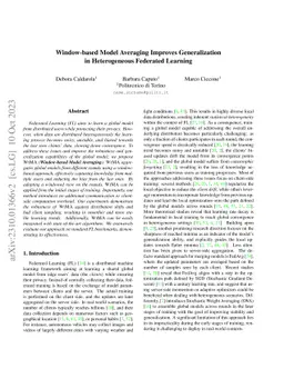 Window-based Model Averaging Improves Generalization in Heterogeneous
  Federated Learning