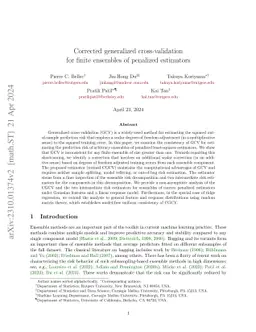 Corrected generalized cross-validation for finite ensembles of penalized
  estimators