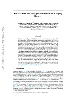 Towards Distribution-Agnostic Generalized Category Discovery