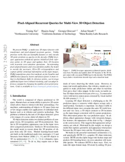 Pixel-Aligned Recurrent Queries for Multi-View 3D Object Detection