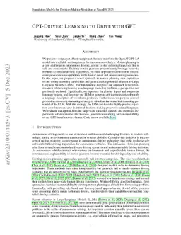 GPT-Driver: Learning to Drive with GPT