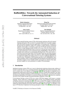 Ruffle&Riley: Towards the Automated Induction of Conversational Tutoring
  Systems