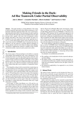 Making Friends in the Dark: Ad Hoc Teamwork Under Partial Observability