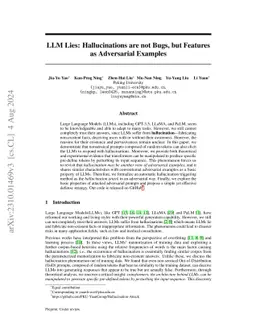 LLM Lies: Hallucinations are not Bugs, but Features as Adversarial
  Examples