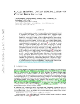 CODA: Temporal Domain Generalization via Concept Drift Simulator