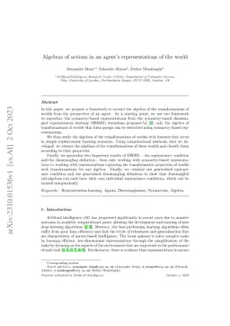 Algebras of actions in an agent's representations of the world