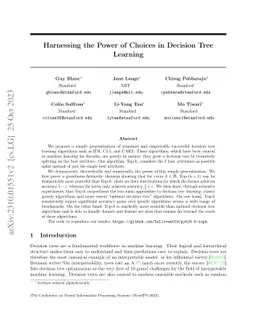 Harnessing the Power of Choices in Decision Tree Learning