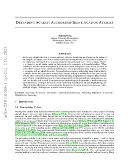Defending Against Authorship Identification Attacks