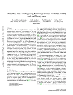 Prescribed Fire Modeling using Knowledge-Guided Machine Learning for
  Land Management