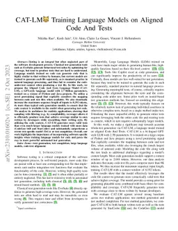 CAT-LM: Training Language Models on Aligned Code And Tests
